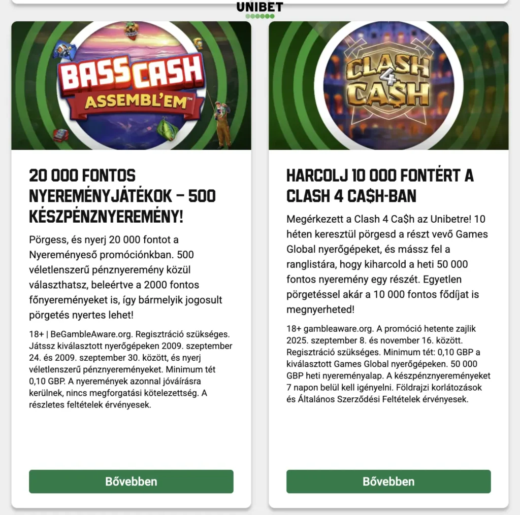 unibet bónusz