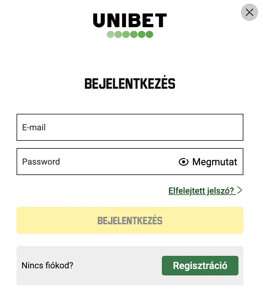 Unibet Casino bejelentkezes